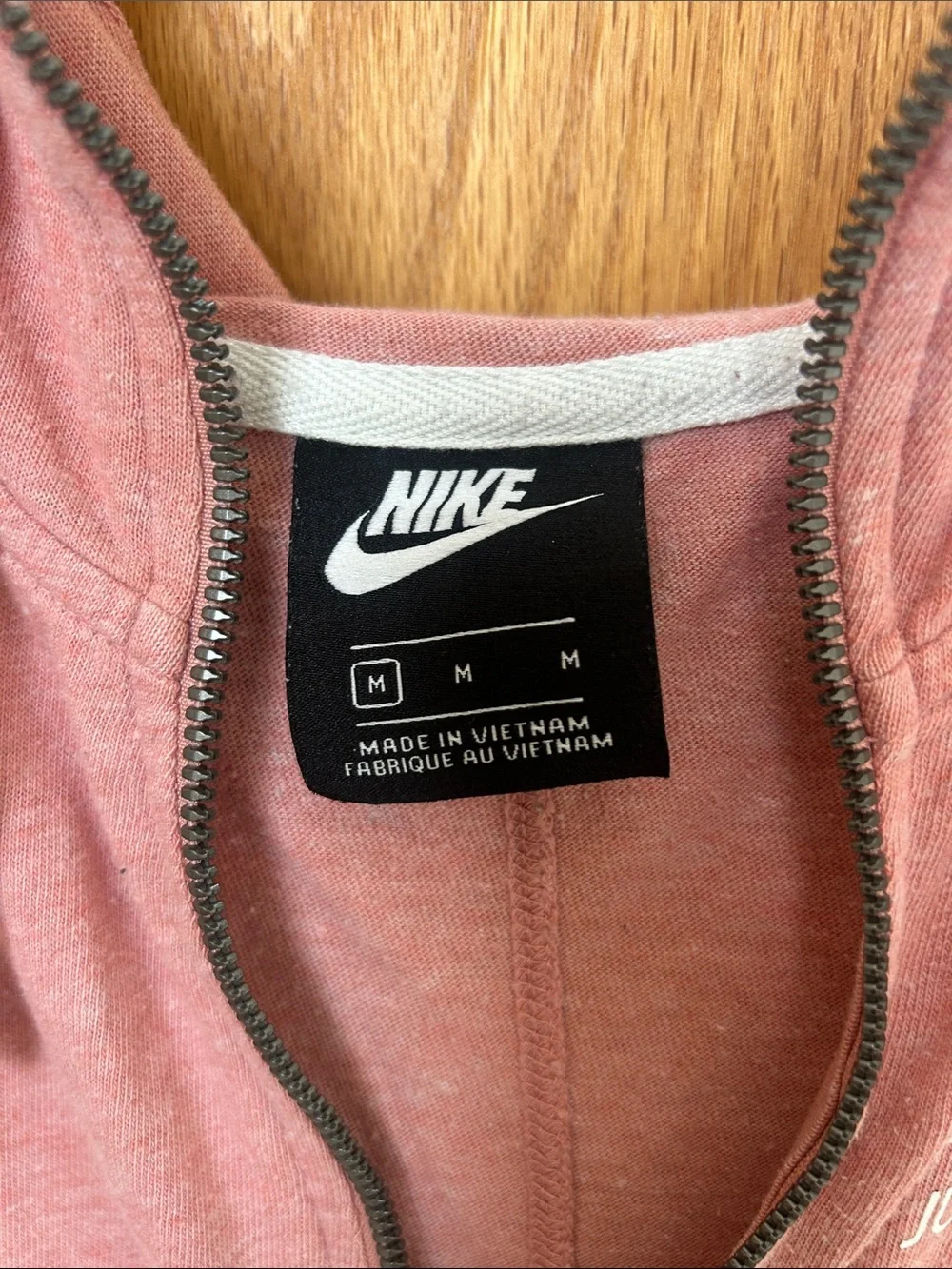Nike Mauve Zip-Up Hoodie with White Logo